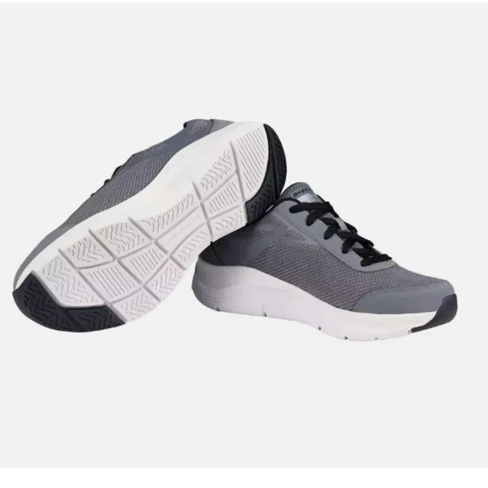 Skechers Men's Arch Comfort Memory Foam Breathable Running Walking Sneaker Gray